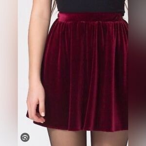 American Apparel Burgundy Stretch Velvet Skirt
